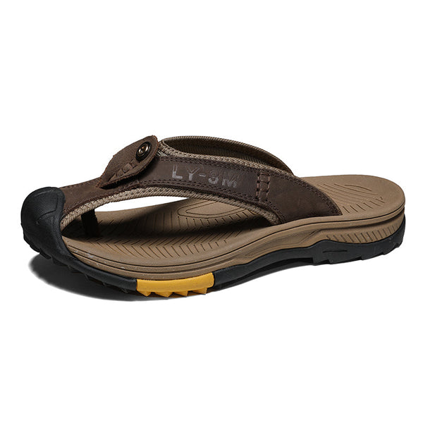 kaegreel leather sandals slippers 31404 dark brown